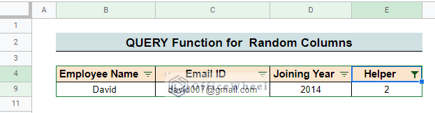 filter duplicates from random columns in google sheets